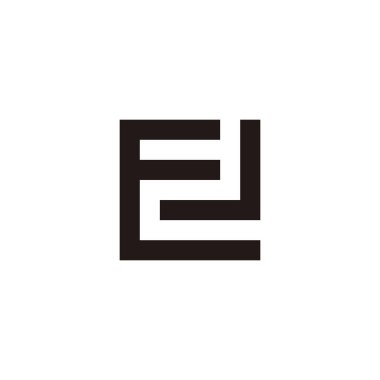 Letter E and J, number 2 square geometric symbol simple logo vector