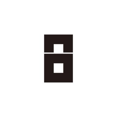 Letter O number 8 square, outline geometric symbol simple logo vector