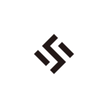 Letter S, J and r geometric symbol simple logo vector