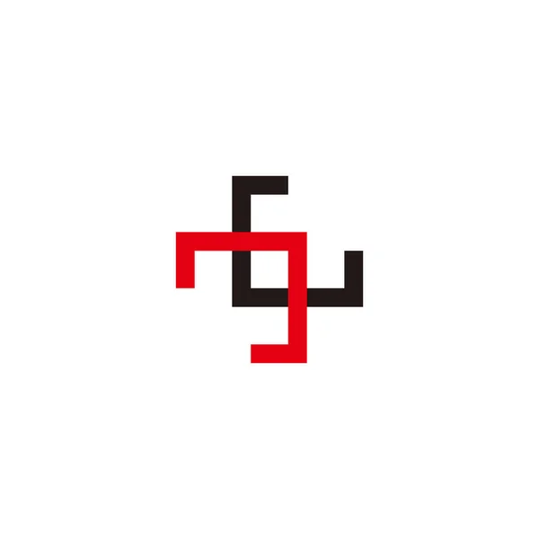 Γράμμα Και Τετράγωνο Λεπτό Γεωμετρικό Σύμβολο Απλό Διάνυσμα Λογότυπου — Διανυσματικό Αρχείο