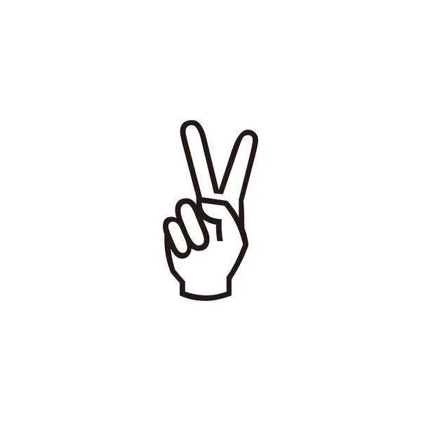 Hand Number Geometric Symbol Simple Logo Vector — 图库矢量图片