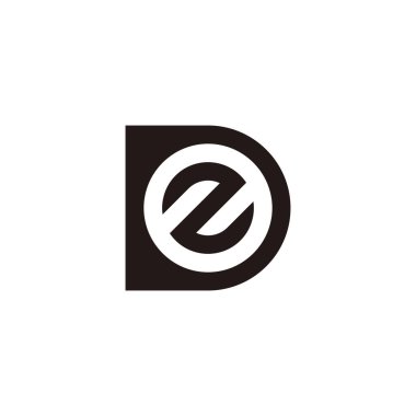 Letter Z in D, circle geometric symbol simple logo vector