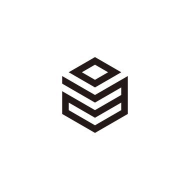 Letter a and o hexagon geometric symbol simple logo vector