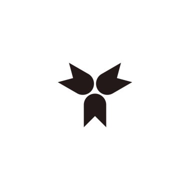 Letter Y, three ribbons geometric symbol simple logo vector