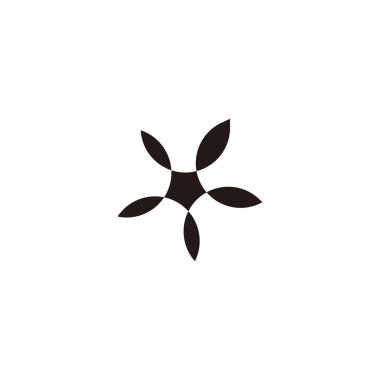 Polygon, five leaves geometric symbol simple logo vector