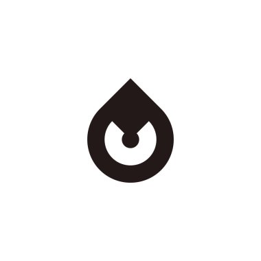 Letter U water drop geometric symbol simple logo vector