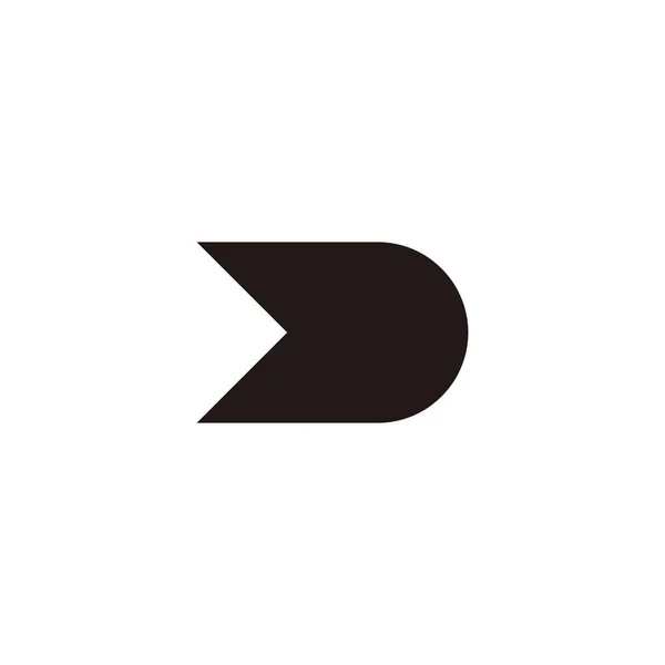 Letter D ribbon geometric symbol simple logo vector