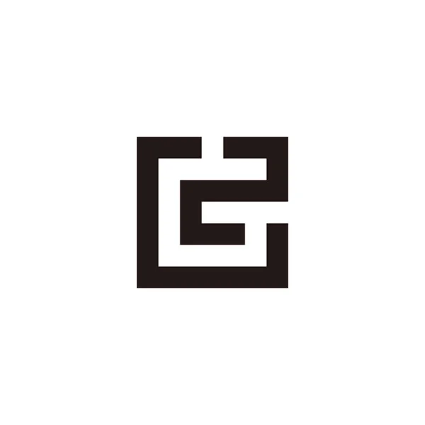 Letter Square Unique Geometric Symbol Simple Logo Vector — Stok Vektör