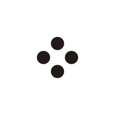 Plus, four circles geometric symbol simple logo vector