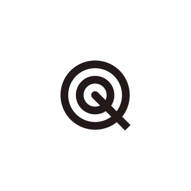 Letter Q double, circle geometric symbol simple logo vector