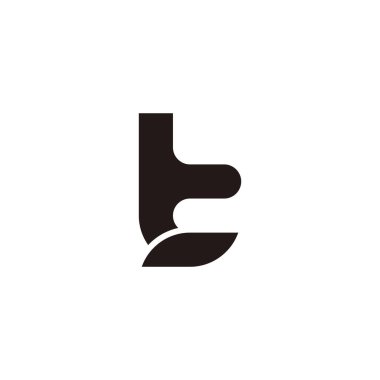Letter t leaf geometric symbol simple logo vector