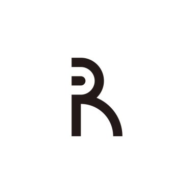 Letter R bullet geometric symbol simple logo vector