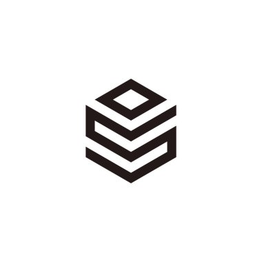 Letter S and O hexagon geometric symbol simple logo vector