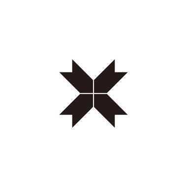 Letter X ribbon geometric symbol simple logo vector