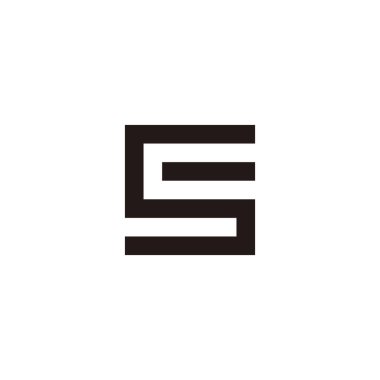 Letter Sc cS S c square, stripe geometric symbol simple logo vector