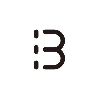 Letter B three capsule geometric symbol simple logo vector