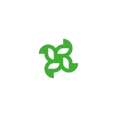 Letter K outline, leaves geometric symbol simple logo vector