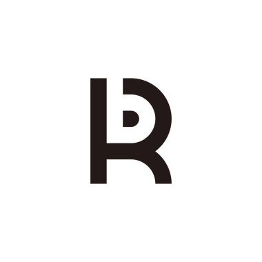 Letter bR Rb b R outline geometric symbol simple logo vector