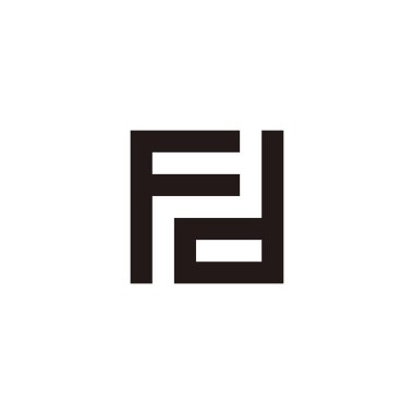 Letter Fd square geometric symbol simple logo vector
