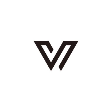 Letter W or V lines geometric symbol simple logo vector