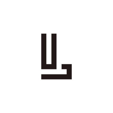 Letter U and L lines geometric symbol simple logo vector