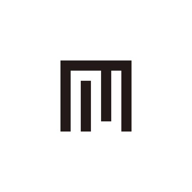 Letter m and N stripe geometric symbol simple logo vector