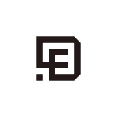Letter F and D square, dot geometric symbol simple logo vector