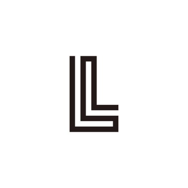 Letter S shaped L, line geometric symbol simple logo vector
