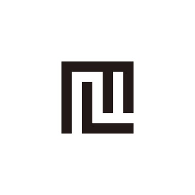 Letter M, N and L square geometric symbol simple logo vector