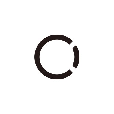 Letter Co oC C o circle, line geometric symbol simple logo vector