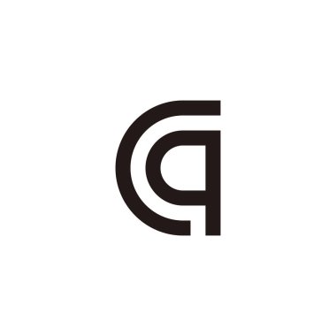 Letter Gq, curve geometric symbol simple logo vector