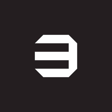 Number 3 octagon, square geometric symbol simple logo vector
