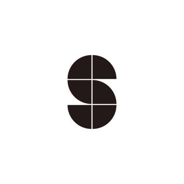Letter S diamonds, circle geometric symbol simple logo vector