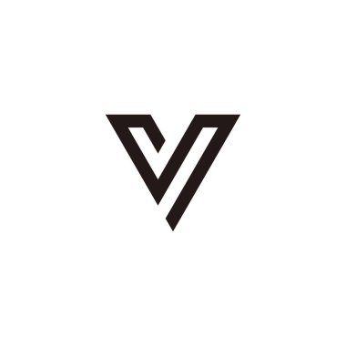 Letter V and S lines geometric symbol simple logo vector