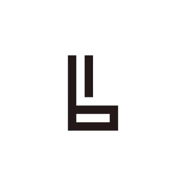 Letter b and L stripe geometric symbol simple logo vector