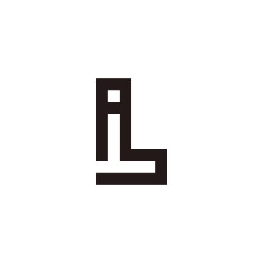Letter AL LA A L square, point geometric symbol simple logo vector