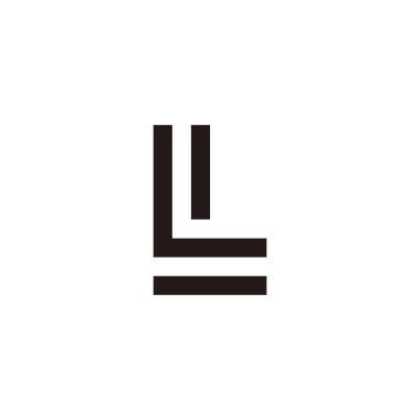 Letter Ll square, stripe geometric symbol simple logo vector