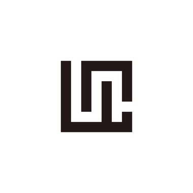 Letter w and n square geometric symbol simple logo vector