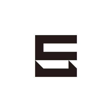 Letter ES SE E S square, outlines geometric symbol simple logo vector