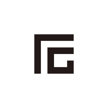 Letter rG square geometric symbol simple logo vector
