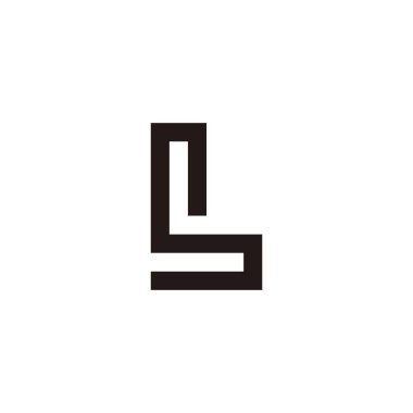 Letter S shaped L, square geometric symbol simple logo vector