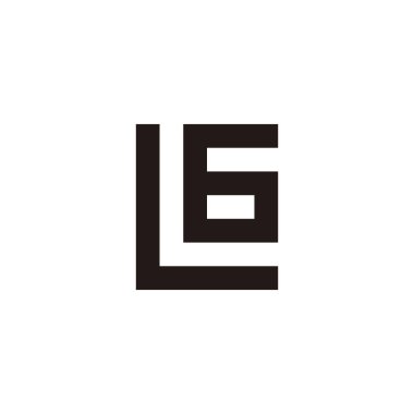 Letter L number 6 square geometric symbol simple logo vector