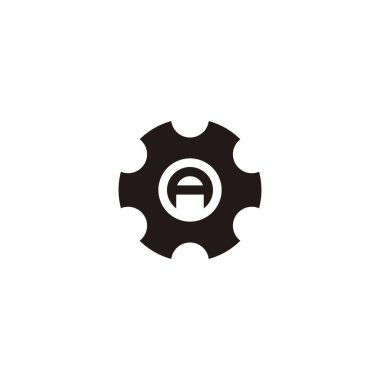 Letter A gear geometric symbol simple logo vector