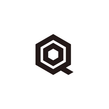 Letter G and O hexagon geometric symbol simple logo vector