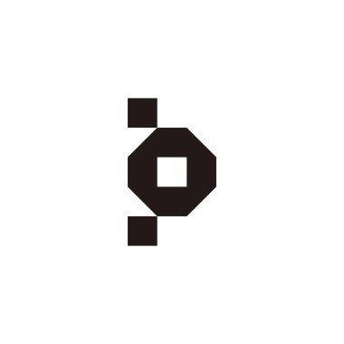 Letter pb bp p b square, point geometric symbol simple logo vector