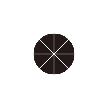 Letter O orange, geometric symbol simple logo vector