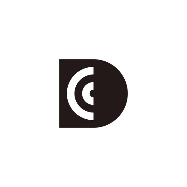 Коло Літер Контурний Геометричний Символ Простий Вектор Логотипу — стоковий вектор
