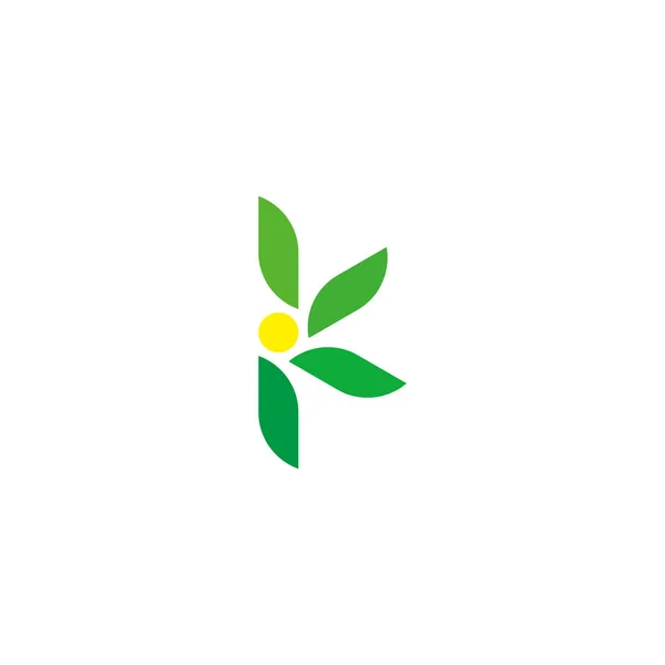 Letter Leaf Geometric Symbol Simple Logo Vector — Wektor stockowy