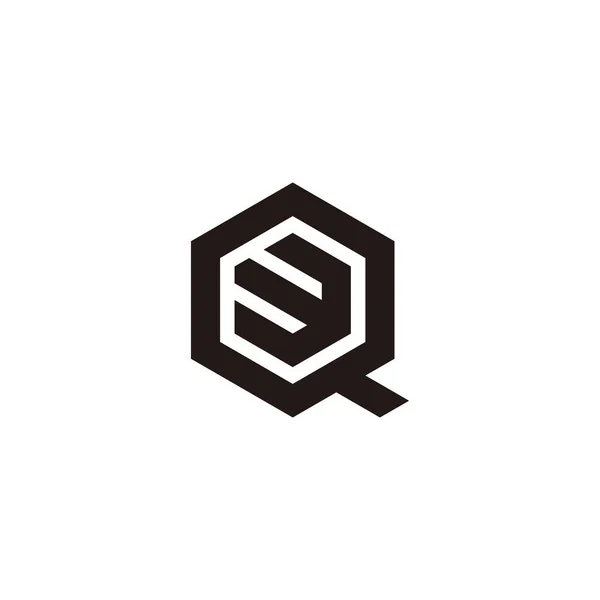 Letter Number Hexagon Geometric Symbol Simple Logo Vector — 스톡 벡터