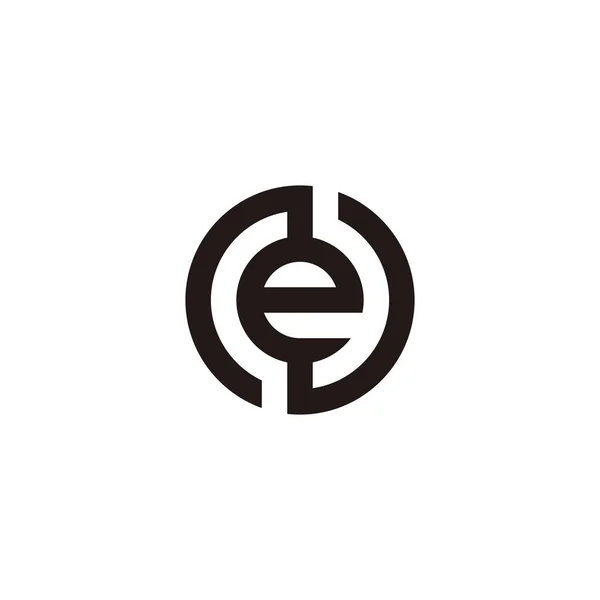 Letter e and N circle, outline geometric symbol simple logo vector